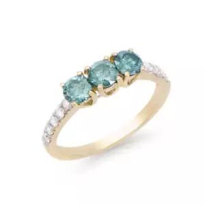 1.28 Cts Tw Certified Diamonds 14K Yellow Gold Designer Ring Size 7.5 With Londo - Picture 1 of 2