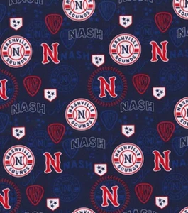 1 Yard Cotton Fabric Traditions MILB NASHVILLE SOUNDS Baseball Fabric Minors - Picture 1 of 2