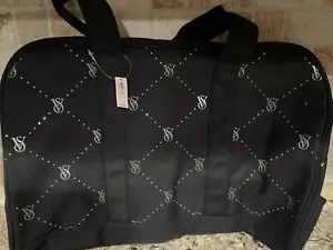 Victoria Secret Tote Shoulder Duffle Zip Bag Travel Bling VS Logo Messenger NWT - Picture 1 of 5