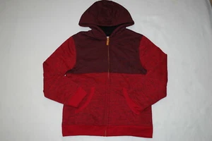 Boys DARK RED & BURGUNDY HOODED SWEAT JACKET Thick, Sherpa Lined SIZE XXL 18 - Picture 1 of 2