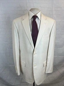 Andrew Fezza Men's Beige Silk Blazer 42L $495 - Picture 1 of 10