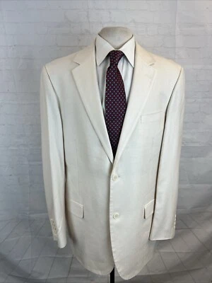 Andrew Fezza Men's Beige Silk Blazer 42L $495 - Image 1 of 4