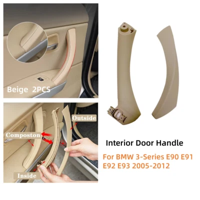 Inner Door Panel Handle Fit 2005-2012 BMW E90 E91 325i 328i Rear Left Passenger  Foto 1 de 4