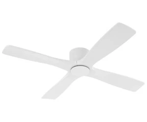 WINGBO 54 Inch White 4 Blade Indoor Flush Mount DC Ceiling Fan 6-Speed W/ Remote - Picture 1 of 6