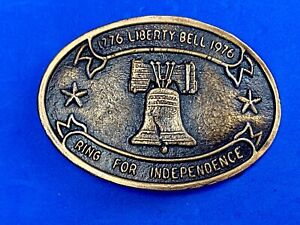 Vintage United States of America liberty bell ring for independence belt buckle