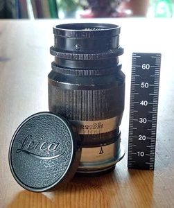 Leitz Wetzlar Elmar 9cm / 90mm f/4 Lens (Year 1937 !) L39 Mount, Leica Front Cap - Picture 1 of 10