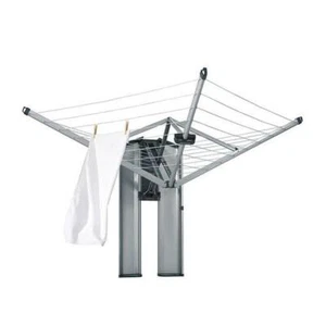 Brabantia Wall Fix Fold Away 24m Clothes Line W/ Storage Box - Wall Mount Washin - Foto 1 di 6