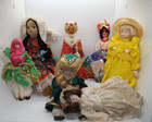 Lot of Vintage 1950 - 1980 Porcelain Cloth Painted Face Plastic Wood Dolls