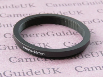 49mm to 43mm 49mm-43mm Stepping Step Down Filter Ring Adapter  - Image 1 of 2