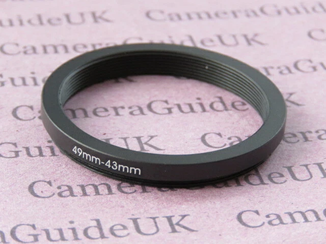 49mm to 43mm 49mm-43mm Stepping Step Down Filter Ring Adapter  - Image 1 of 2