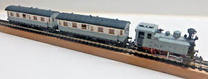 Fleischmann 7000 N Steam Locomotive of The Alb With 2 Cars Painted Good Tested