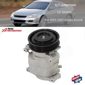 AC A/C COMPRESSOR & Clutch CO 28003C Fit For HONDA ACCORD 2.4L 2003-2006 2007 - Picture 1 of 14