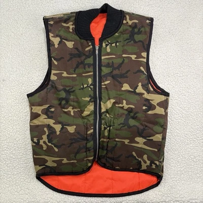 Vintage Hunting Vest Mens M? Woodland Camouflage Reversible Orange Hunting Camo - Image 1 of 4