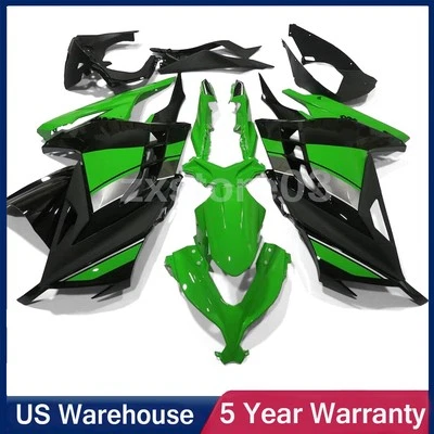 Kit de carenado de carrocería pintado verde para Kawasaki Ninja 300 EX300 2013-2017 EE. UU. Foto 1 de 4