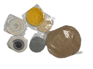 7 Pcs Hand Woven Coasters Unique Placemats Anti-scald Table Rope Coffee - Picture 1 of 5