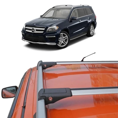 Barras transversales plateadas para portaequipajes de techo Mercedes-Benz Clase GL X166 2012-2015 2x Foto 1 de 4