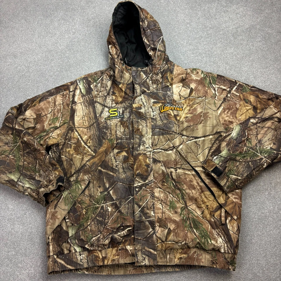 RealTree Jacket Adult X Large Brown Workwear Camo Lined Hunting Hood Coat Mens* - Image 1 of 4