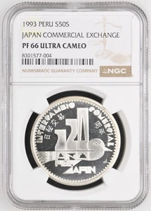 Peru 1993 Silver 50 Nuevos Soles Japan Commercial Exchange NGC PF 66 Ultra Cameo - Picture 1 of 4