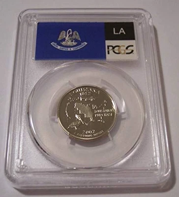 2002 S Clad Louisiana State Quarter Proof PR70 DCAM PCGS Flag Label - Image 1 of 2