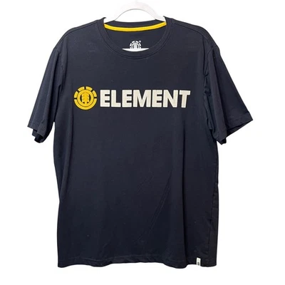 Camiseta Element Negra Gráfico Logo Calce Relajado Para Hombre Grande Monopatín Informal Top Foto 1 de 4