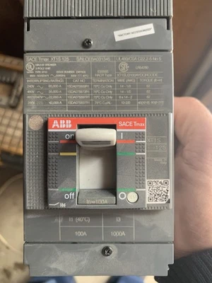 ABB XT1HU3100AYD000XXX 100A 480V SACE TMAX Circuit Breaker - Image 1 of 4