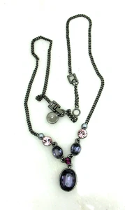 GIVENCHY lila Glasstein Halskette - Bild 1 von 5