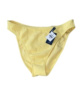 Parte inferior de bikini Abercrombie & Fitch corte alto pierna curva amor amarillo mediana nueva con etiquetas - Imagen 1 de 13