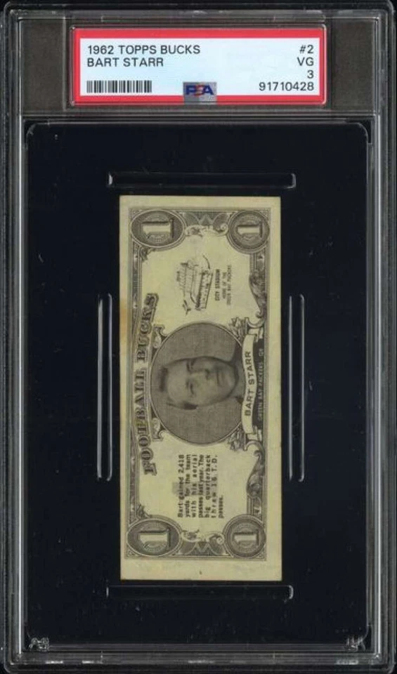 1962 Topps FB Bucks #2 Bart Starr PSA 3 Packers  (0428) - Image 1 of 2