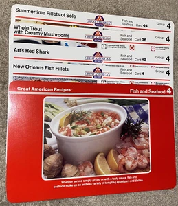 Vintage 1980er Jahre große amerikanische Rezepte Karten - Fisch & Meeresfrüchte Gruppe 4 - Bild 1 von 4