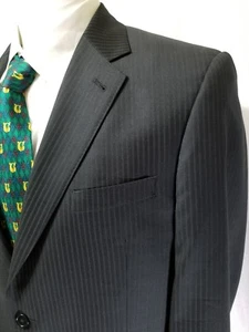 Jos A Bank Signature Gold 43R Blazer Sportmantel Jacke Herren schwarz Nadelstreifen Wolle - Bild 1 von 12