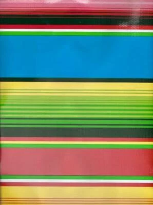 Oilcloth Fabric South Western Serape Light Blue Sold in Yard or Bolt - Image 1 of 2