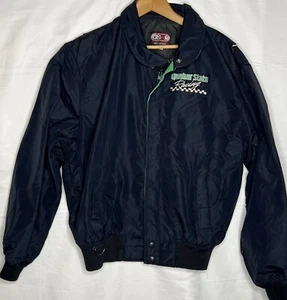 CHAQUETA DE CARRERAS QUAKER STATE DE COLECCIÓN Bordada Corona de California Etiqueta Talla L Azul - Imagen 1 de 9