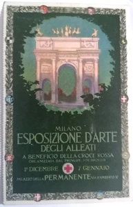 Illust. ADVERTISING ALLIED ART EXHIBITION Milan 1916 Traveled - Picture 1 of 2