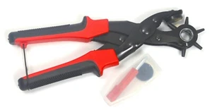 New Revolving Leather Hole Eyelet Belt Punch Plier Heavy Duty Weight 450g Fast - Picture 1 of 2