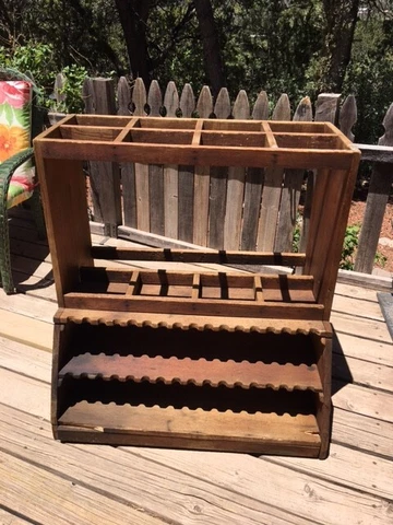 Antique Solid Wood Hardware Store Display Stand Cover