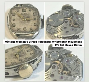 Vintage Women’s Girard Perregaux Wristwatch Movement 17J Bal Moves 15mm - Picture 1 of 8
