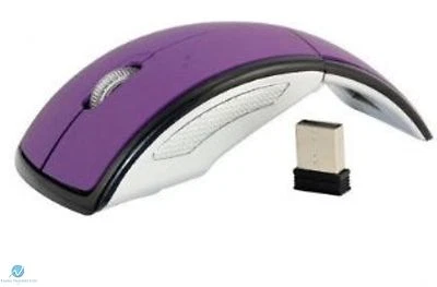 PURPLE 3D Optical USB Wireless Arc Foldable Mouse Mice 2.4GHz 10m Range 1600 DPI - Image 1 of 4