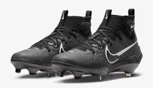 NIKE ALPHA HUARACHE NXT Black Metal Baseball Cleats DJ6517-010 Men's Size 7.5 - Picture 1 of 6