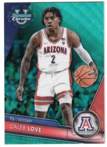 CALEB LOVE 23/24 Bowman Chrome U University 1st AQUA SHIMMER Refractor / 299 - Picture 1 of 2