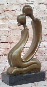 Collectible Bronze Sculpture Abstract Kissing Couple Modern Art Statue Figurine - Picture 1 of 10