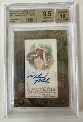 Michael Phelps 2016 Topps Allen & Ginter Auto Graded BGS 9.5/10 VERY RARE!🔥📈 - Image 1 of 3