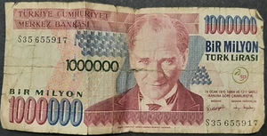 (TUR-X05) Banconota TACCHINO 1970 1.000.000 Lire S89 258011 usata - Foto 1 di 2