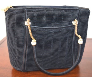 JUDITH LEIBER CANVAS EVENING BEADED BAG $1,340 - Picture 1 of 12