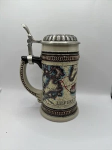 Leif Erikson Beer Stine with lid - Picture 1 of 5
