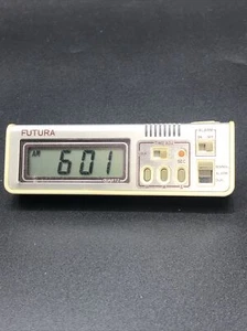 LCD Futura Mini Desk Vintage Portable Alarm Clock with Case Works - Picture 1 of 5
