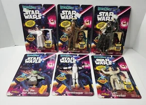 Lote de 6 figuras de acción JusToys Star Wars Bend-Ems 1993 - nuevas en tarjeta - Imagen 1 de 8