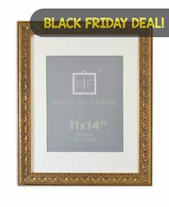6er Pack 11x14 Bilderrahmen mit verzierter Oberfläche und weißem Passepartout für 8x10 Bild Bronze - Bild 1 von 7