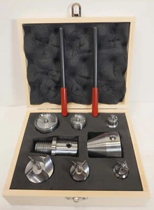 Wood Lathe 8 Pc Multi Spur Drive Center Set + Wood Case fits Shopsmith & 1-8 New - Picture 1 of 7