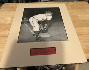 Lou Boudreau Cleveland Indians Signed 10 1/4” X 14 1/4” Matted Photo - JSA LOA - Picture 1 of 6