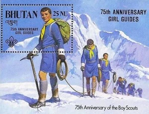 π BHUTAN 1986 BOY SCOUTS S/S w/OVERPRINT MNH - Picture 1 of 1